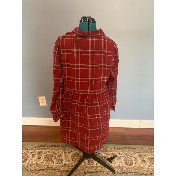 LOFT Red Plaid Swing Shirtdress, size L - Picture 6 of 6
